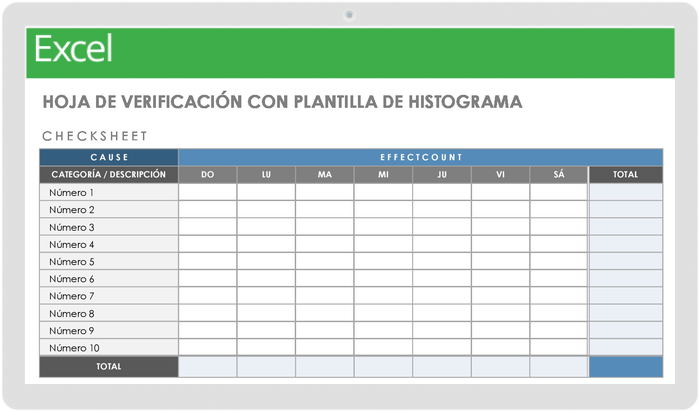 Hoja de Control Con Histograma