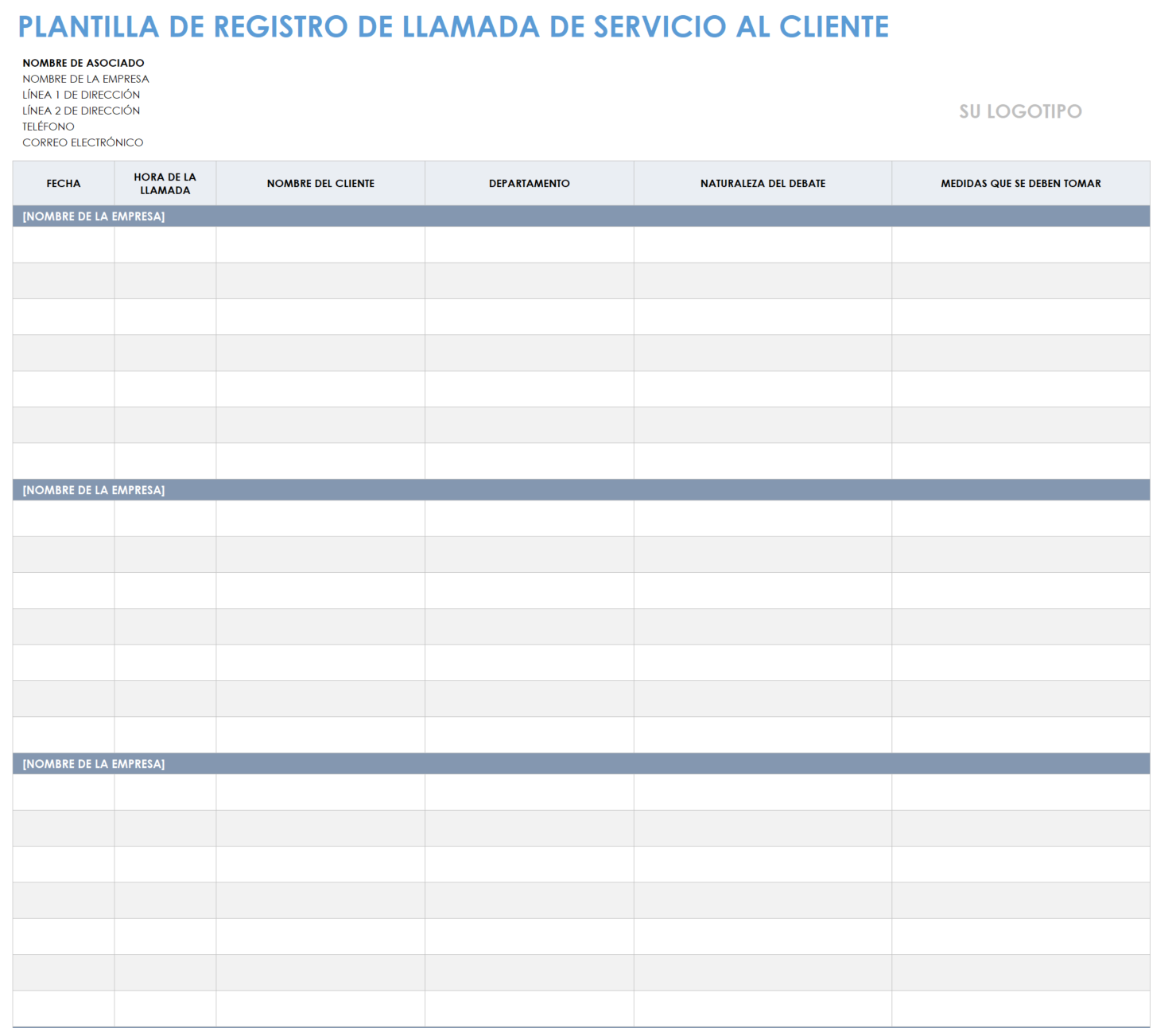 Registro de llamadas de atención al cliente