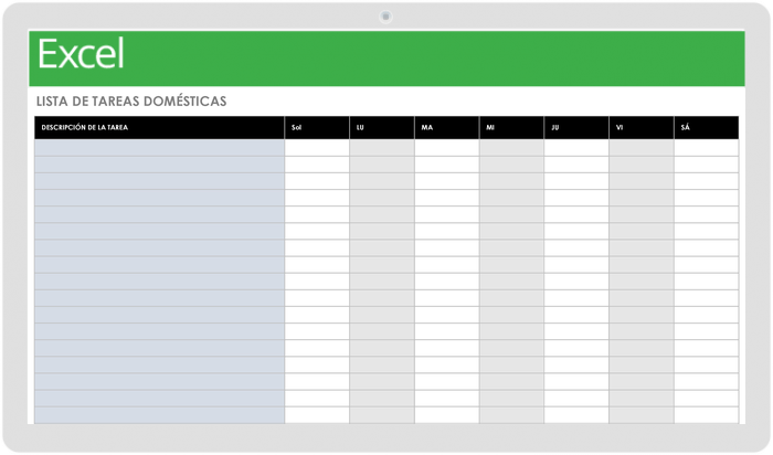 Household Chores Task List Template - ES