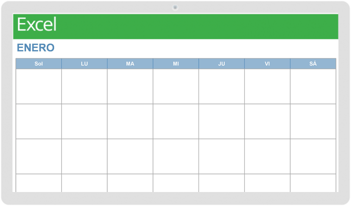 Plantilla de calendario mensual con notas