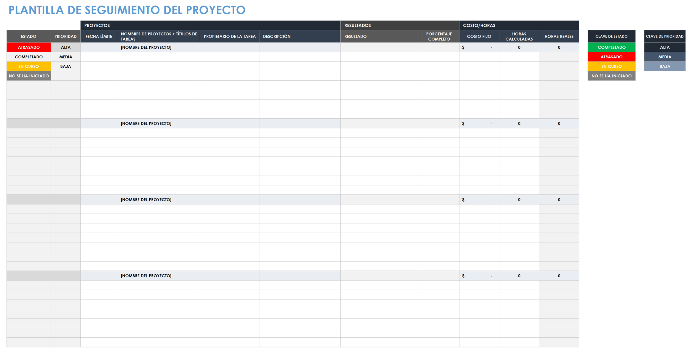 Plantilla de seguimiento de proyectos