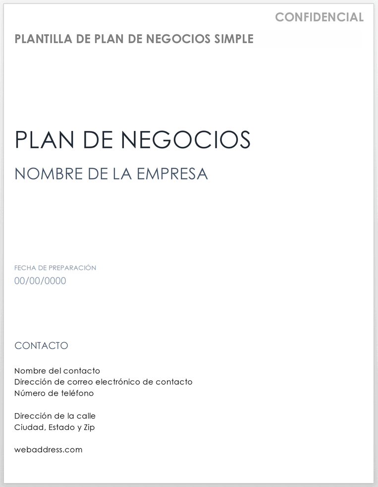 plan de Negocios Sencillo