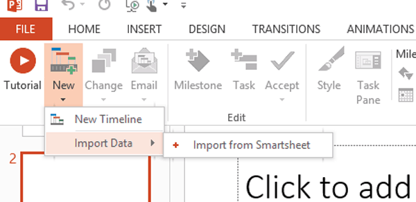 Línea de tiempo de Smartsheet